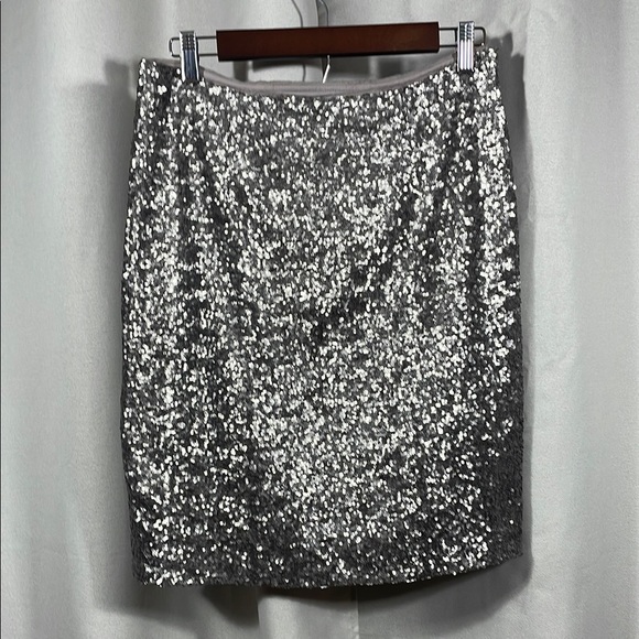 Banana Republic heritage Silver Sequin Pencil Skirt Cocktail - Picture 2 of 5